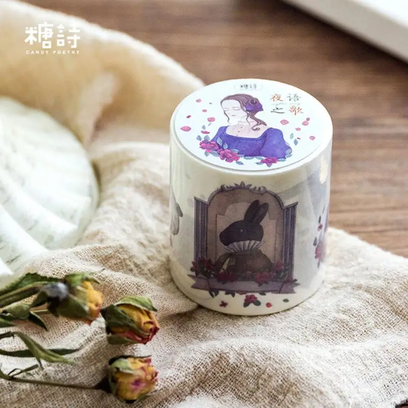 

Ink washi tape Rose/Alice/rabbit/swan DIY decoration scrapbooking planner masking tape adhesive tape label sticker stationery