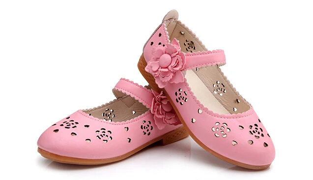 Weonedream девочек сандалии весна осень новых малышей детей принцесса обувь горячая 2 цвета квартира с вырезами розовый белый