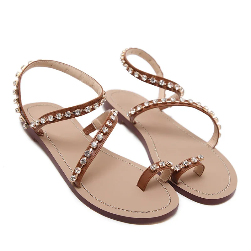 

Sandals Summer Women Flip Flops Pearl Bohemian Sandals Beach Flat With Shoes Rome Style Female Sandals