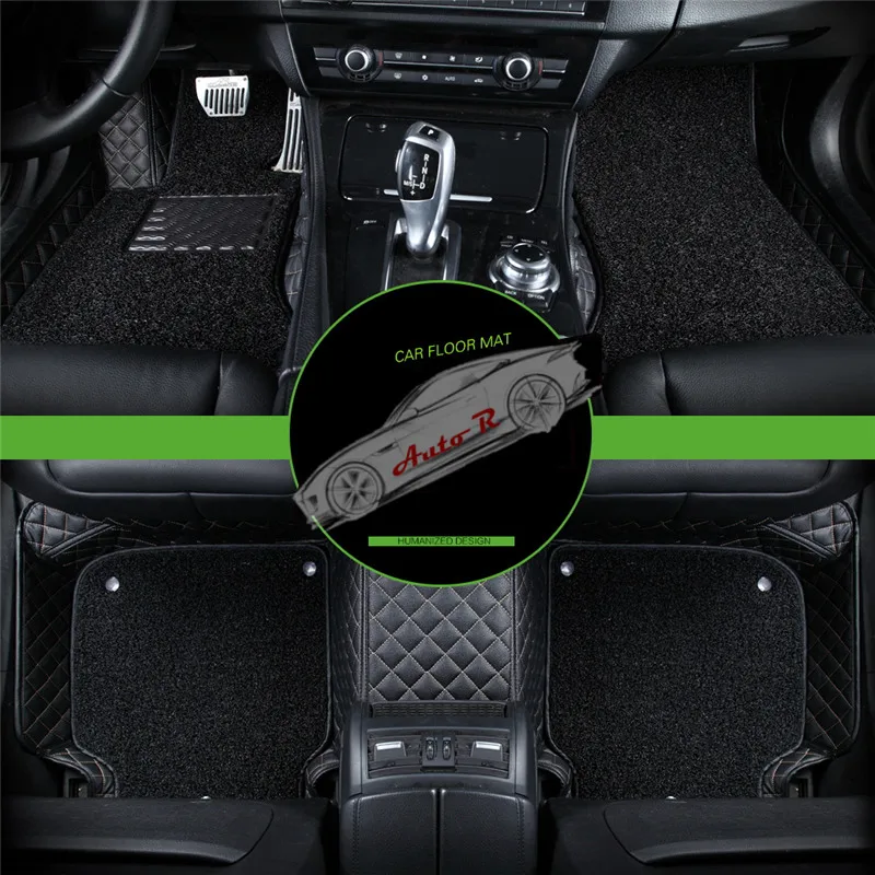 Custom Car Floor Mats Double layers Multi functional Leather Coil car