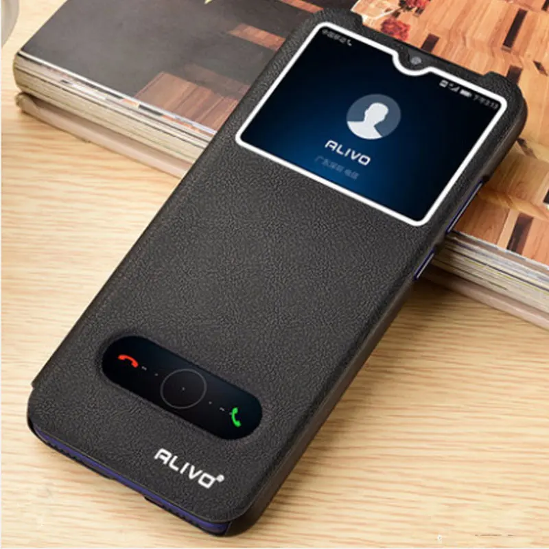 

For Huawei Y6 Pro 2019 Case Luxury View Window Book Stand Flip Case For Huawei Y6 Pro 2019 Cover PU Leather MRD-LX2 Phone Cases