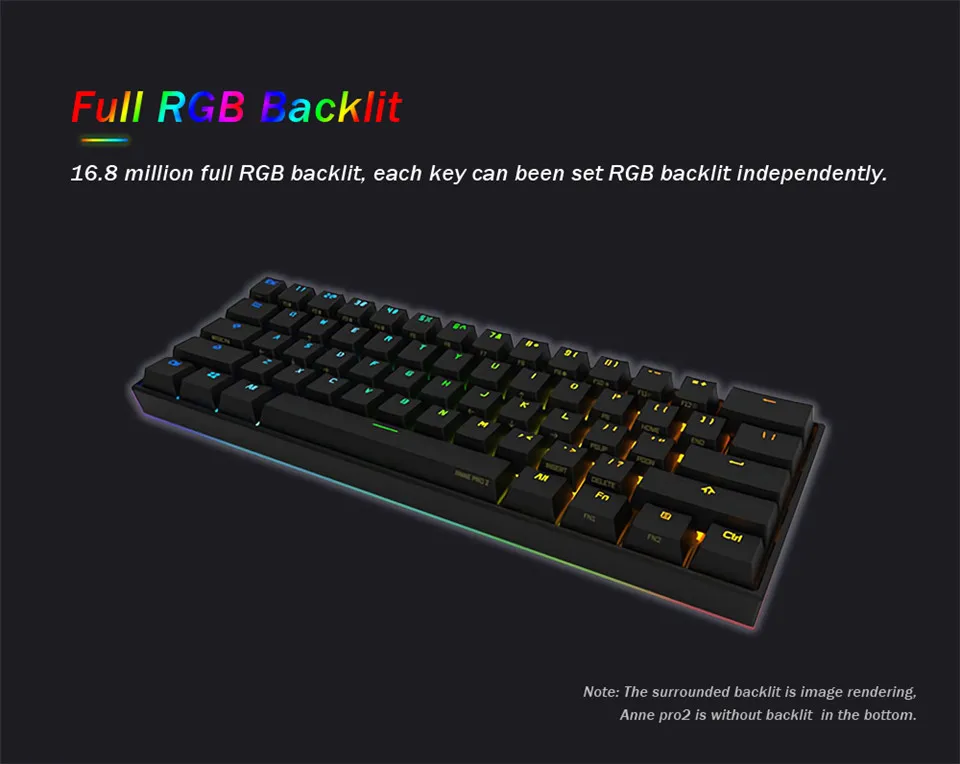 Тип-c bluetooth 4,0 Cherry MX Переключатель Эргономическая клавиатура Anne Pro 2 60% RGB Механическая игровая клавиатура для ноутбука ПК