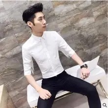 Мужские рубашки с кисточками,, белые, черные, с бахромой, певица, мужские рубашки для свадьбы, выпускного бала, Baruqe, рубашки с коротким рукавом, Размер 3XL