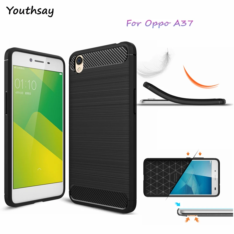 Youthsay For Fundas Oppo A37 Case A 37 Soft TPU Carbon Fiber Case For