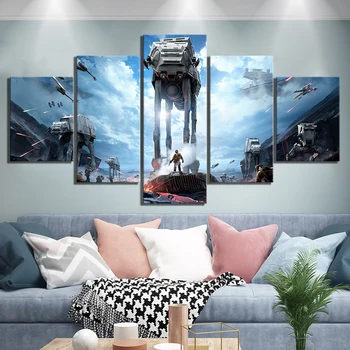 

5 Piece Star Wars Battlefront Game Poster Wall Sticker Paintings HD Fantasy Art Spaceships Picture Canvas Paintings Wall Art