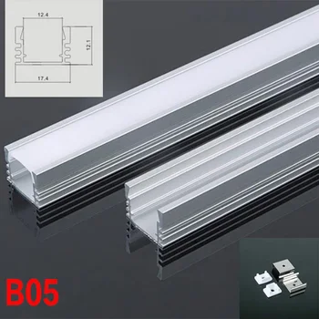 

B05 50 Sets 200cm U Shape LED Strip Lights Aluminum Channel Profile With Cover, End Caps and Mounting Clips for LED Bar Lights