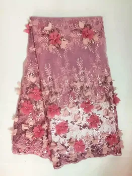 

Wholesale Nigerian Tulle Lace Fabrics 3D Flower Lace African French Net Lace Fabric Embroidered Tulle Mesh Fabric For Party Jy