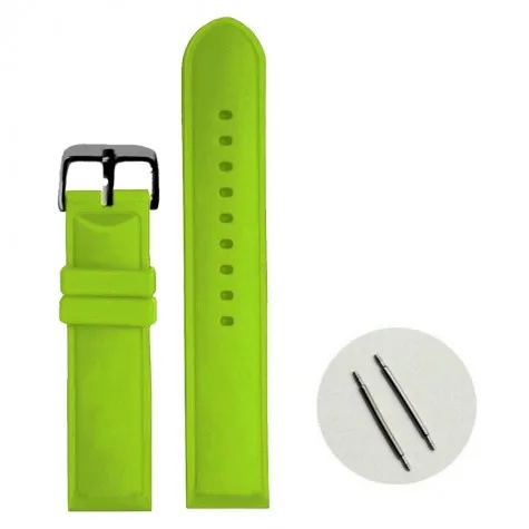20mm Neon Green Silicone Jelly Rubber Ladies Men Watch Band Straps WB1087G20JB