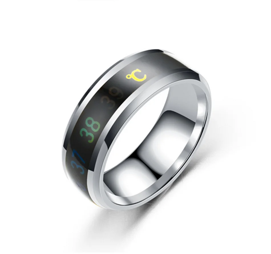 Timethinker Fashion Smart Ring Body Temperature Sensing Digital Display LED Intelligent Bracelet Finger Decorative Accessories (5)