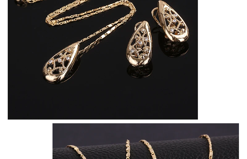 Nigerian Dubai Bridal Jewelry Sets For Women Luxury African Beads Jewelry Set Gold Color Wedding Statement Necklace Set (4)