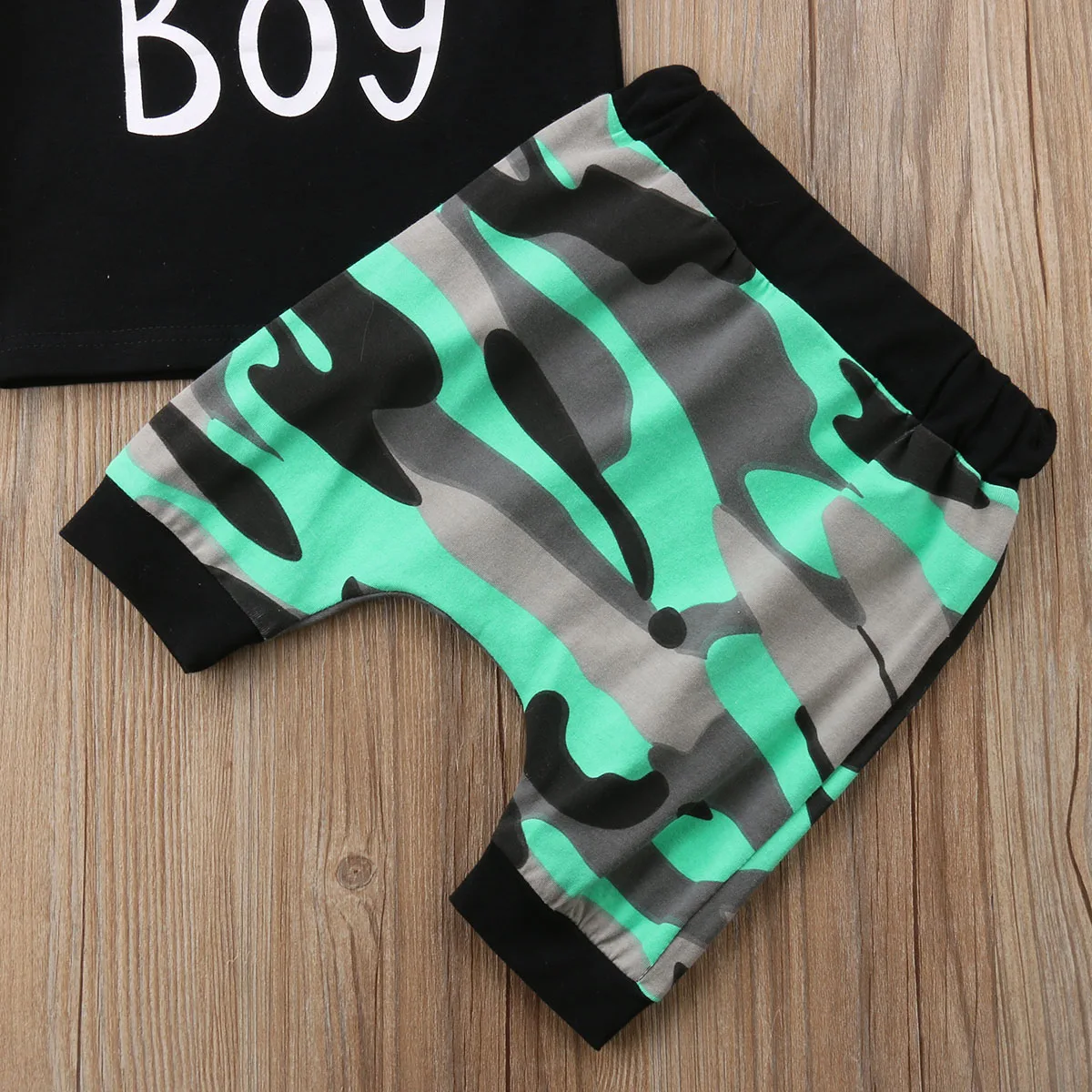 Summer Newborn Kids Arrow boy Set Baby Boys Camouflage Hoodie Tops T-shirt+Short Pants Sets 2Pc