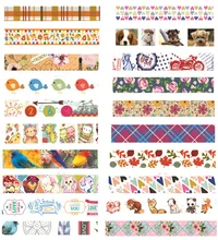 Japan Vintage Cartoon Adhesive Washi Tape Dog Bird Fox Anime Washitape Wash Flower Item Stationery Store Kawai Cute Stationary
