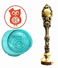 Cute Owl Custom Logo Luxury Vintage Wax Seal Stamps Kit Wedding Invitation Sealing Stamps Gift