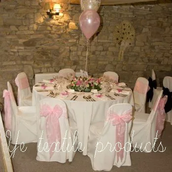 

High Quality White Polyester Banquet Chair Cover For Wedding Decoration & Party