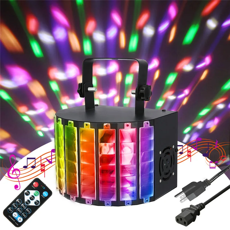 

US Native SOLMORE Strobe Stage Light with Remote Control 30W 9 Color Multi Mode Disco Party Sound Control Light US Plug