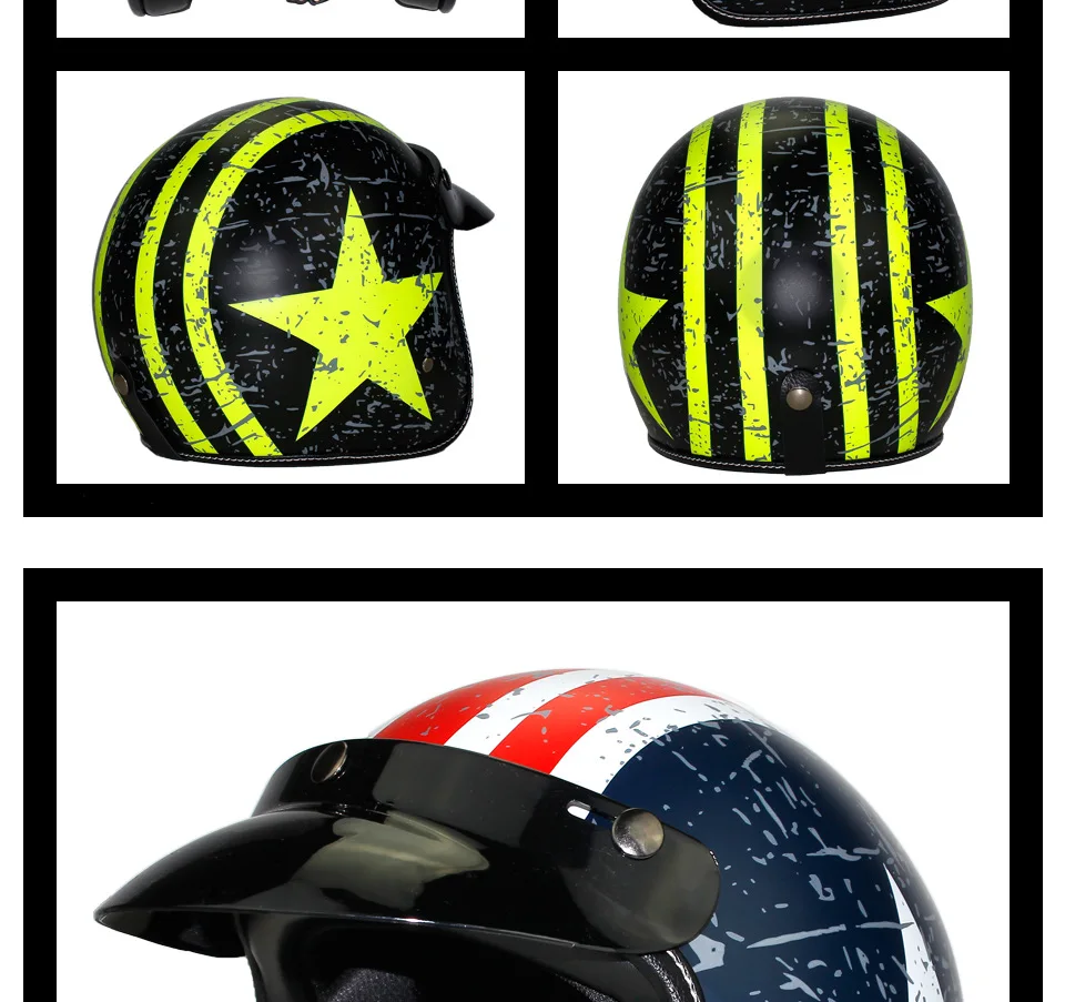 Ретро мото rcycle шлем jet Винтаж с открытым лицом 3/4 Шлем КАСКО moto capacete можно положить google стекло