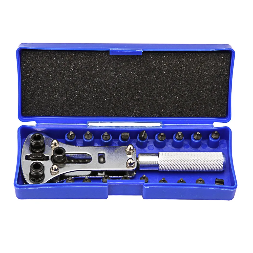 

High-quality19pcStainless steel Repair watch tool universal tripod open bottom jaw opening device table cover watch repair tools