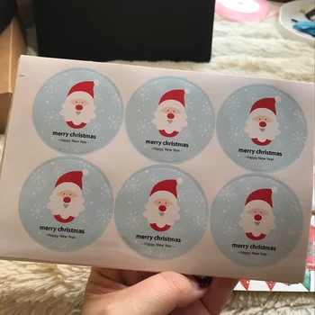 

10Sheets/Lot Christmas Santa Clause Blue Snowflake Handmade Cake Packaging Sealing Label Sticker Baking DIY Gift Stickers M1138