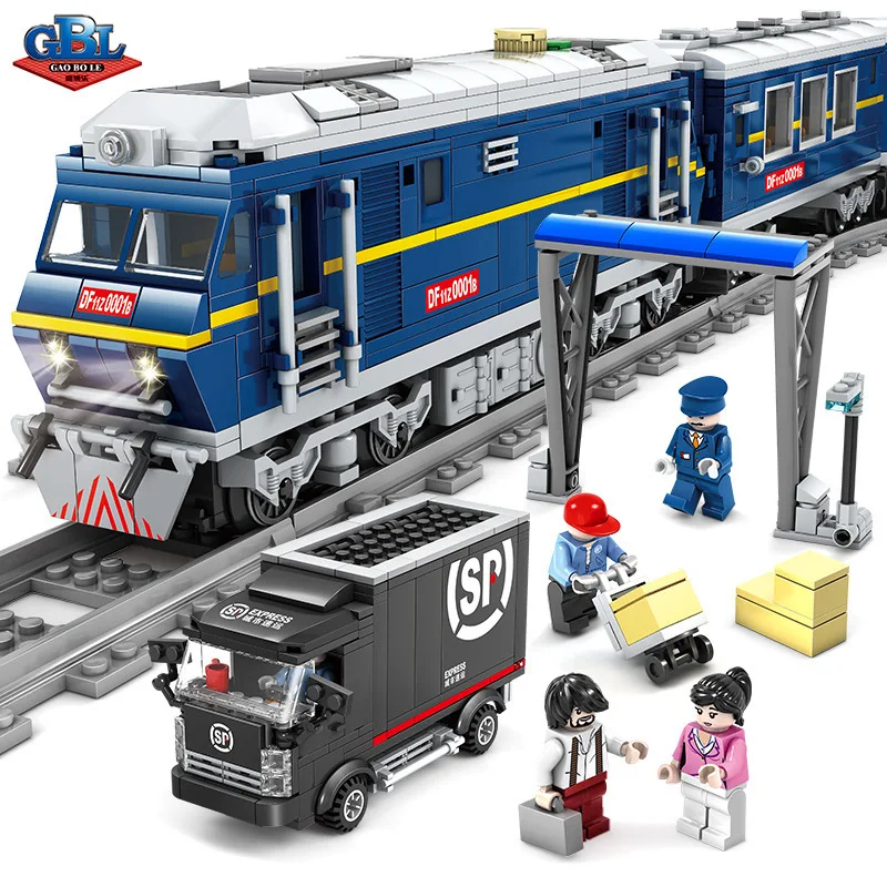 

Can Drive! Diesel Locomotive Electric Railway Locomotive Diy Assembly Block 98219-98220 Kid's Toy Building Blocks Railway Model