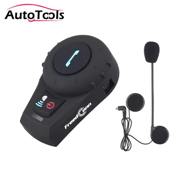

1pc Waterproof Motorcycle helmet headset bluetooth intercom FDCVB Interphone Headset +Soft Mic Handfree with FM Radio