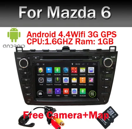  1024*600 Quad Core Android 5.1 Car DVD GPS for Mazda 6 Ruiyi Ultra 2008 2009 2010 2011 2012 Autoradio Multimedia Audio Stereo BT 