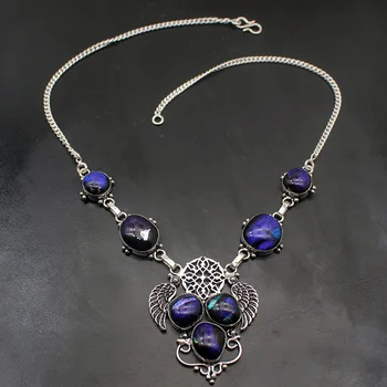 

Hermosa 49% OFF Fantasy Natural Blue Dichroic Glass Silver Color Women Necklace Chain 18 Inch HP206 Free Shipping
