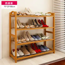 4 уровня твердых деревянный шкафчик для обуви Нан бамбука обувницы простой полки стеллажи цветок