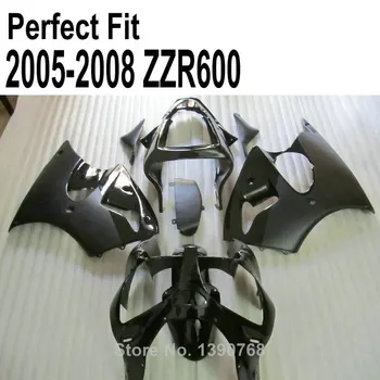 

Injection molding fairing kit for Kawasaki ZZR600 zz r600 2005 2006 2007 2008 05 06 07 08 black fairings TP119