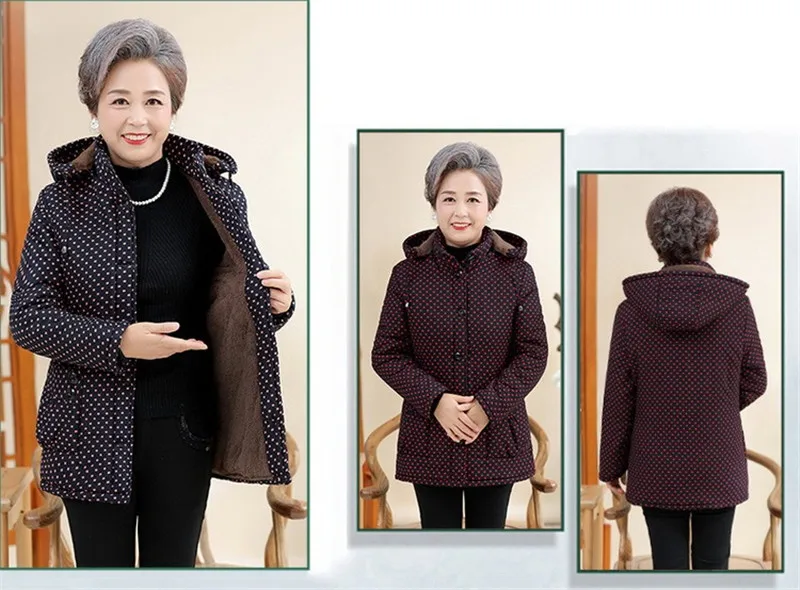 Jaqueta de Algodão de Meia Reunindo Idade Feminina Inverno Parkas Encapuçado Engrossar Manter Quente Jaquetas Tamanho Grande 5xl Feminino Curto 5 feminina inverno parkas encapuçado engrossar manter quente
