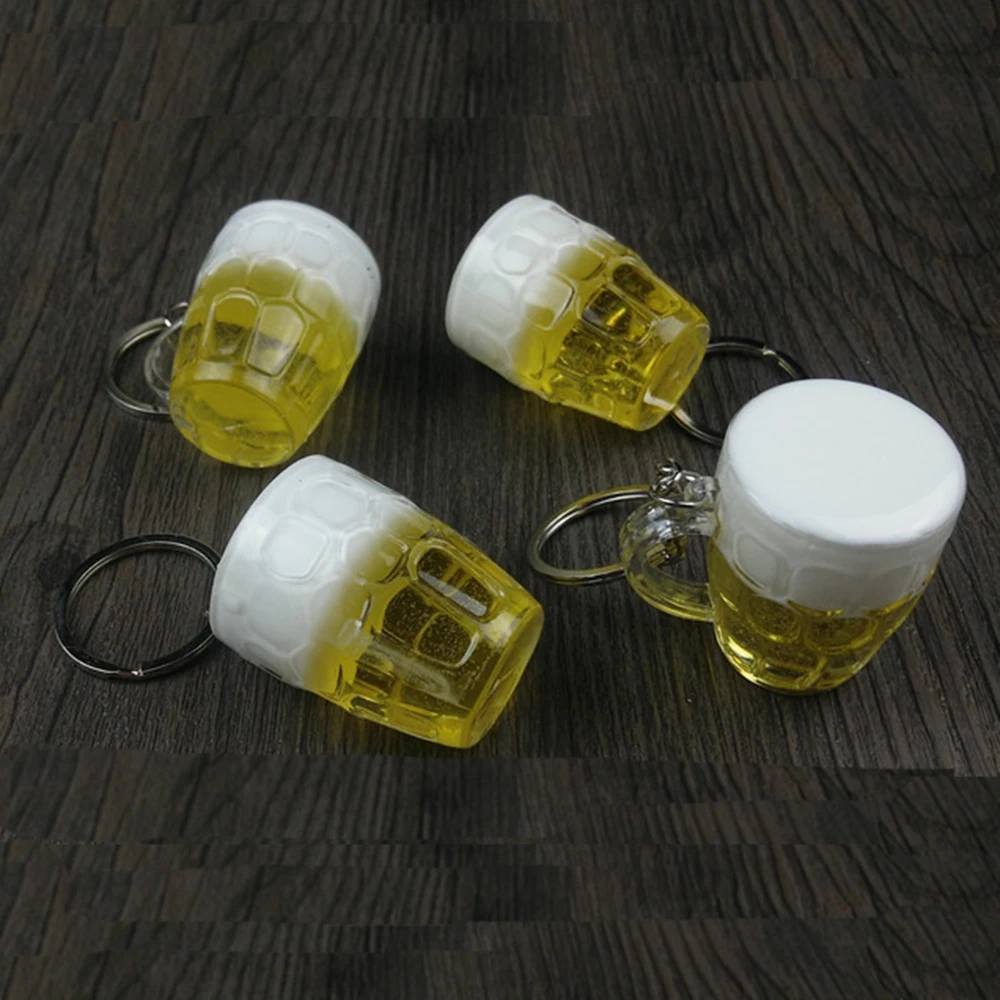 suti Hot Women Men Resin Beer Cups Simulation Food Handicraft Key Chain