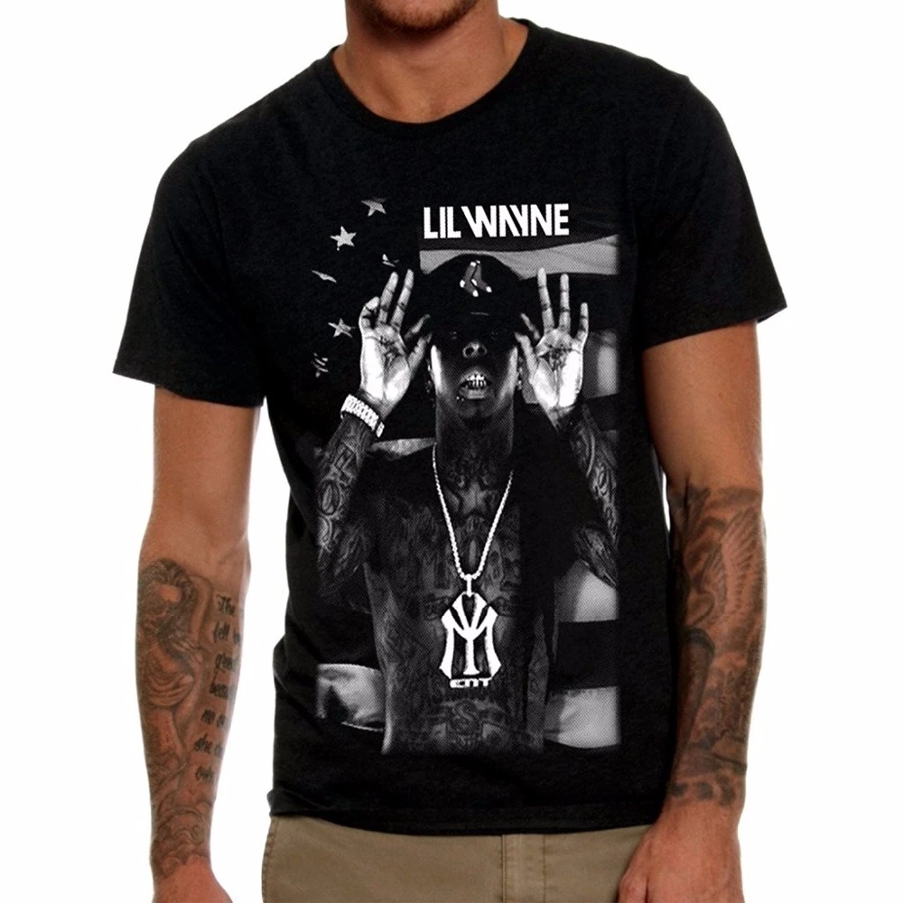 Create A Tee 100% хлопок Мужская футболка с вырезом лодочкой Lil Wayne Us Rapper Good Day Young Money для