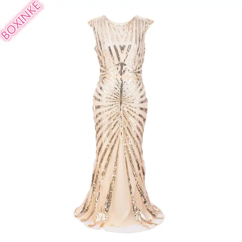 

Plus Size Lanon Dress Mujer Top Fashion Vadim Summer Dress New Sequined Long Slim For The Hosts'banquet Fish Tail In Of 2019