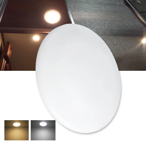 12V DC Warm White/ Cool White LED Mushroom Dome Light Caravan/Motorhome/RV Lamp Roof/Dome light
