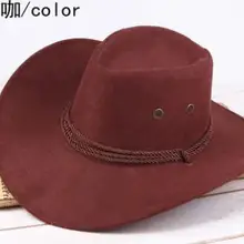 10 шт./лот, ковбойская шляпа в западном стиле, мужская шапка для верховой езды, модный аксессуар с широкими полями, шляпа для взрослых, повседневная искусственная ковбойская шляпа из кожи