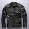 Factory 2022 Men Retro Vintage Leather Biker Jacket Embroidery Skull Pattern Black Slim Fit Men Winter Motorcycle Coat M-4XL ► Photo 3/5