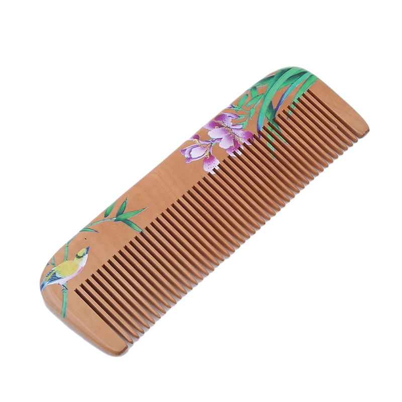 1PC Peach Wood Hairbrush Ventilation Comb For Salon Family Use Hairdressing Beauty anti-static Massage Scalp Comb