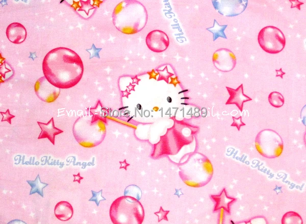 Hk116 1 Yard Cotton Sateen Fabric Sanrio Cartoon Characters Hello