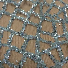 JRB-98253 серебряное кружево с клееными блестками французский дизайн серебряные блестки Ткань Высокое качество блесток ткань для платья