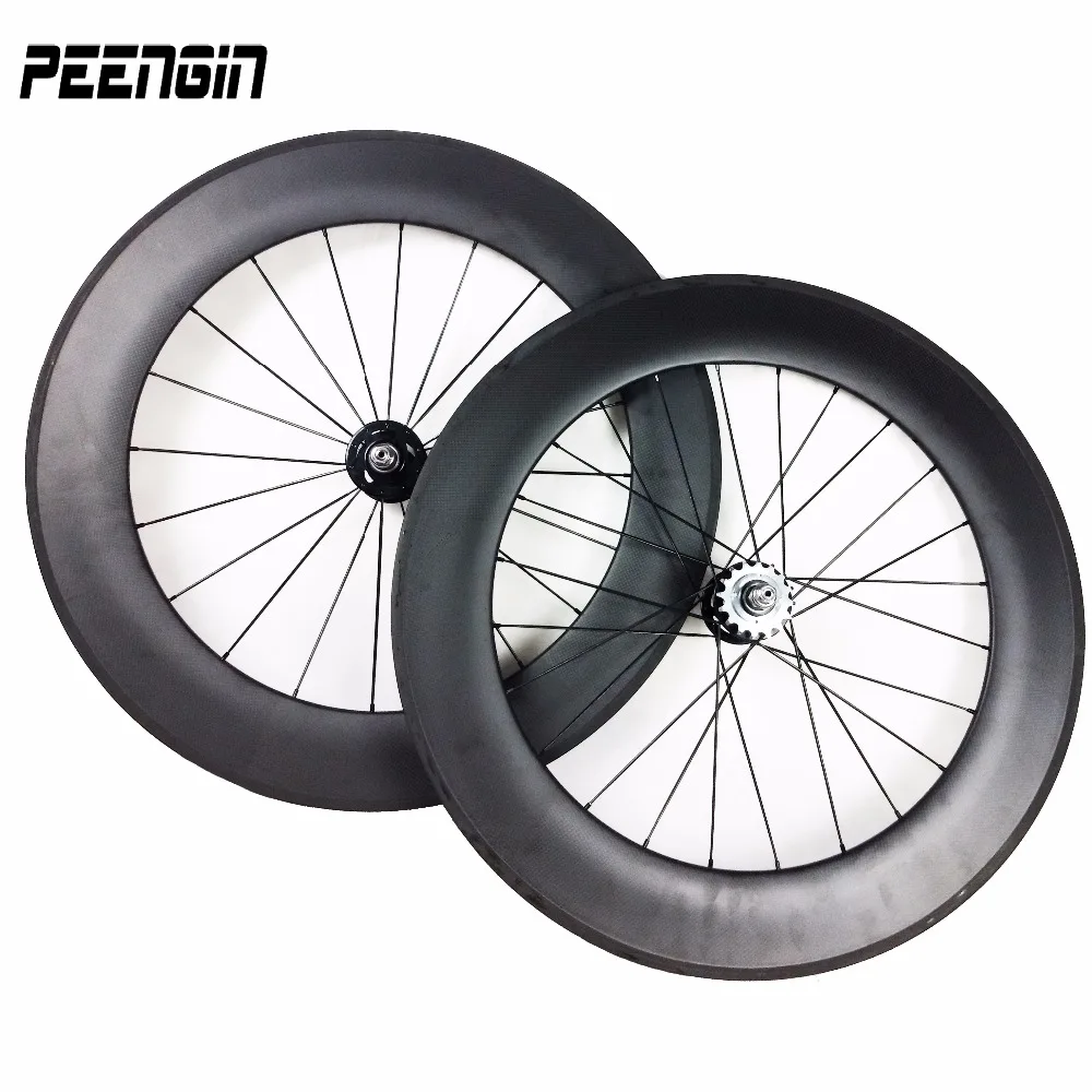 

high TG U shape 88mm track bike carbon wheels fixed gear carbon fiber tubular bicycle wheelset with Novatec/Powerway hub cn made
