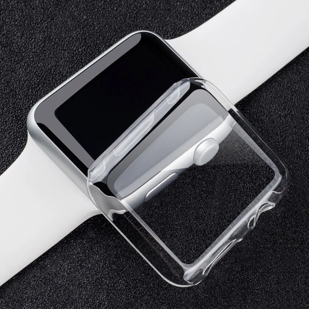 Прозрачная защитная пленка Besegad чехол бампер для Apple Watch iWatch Series 1 2 3 38 мм 42