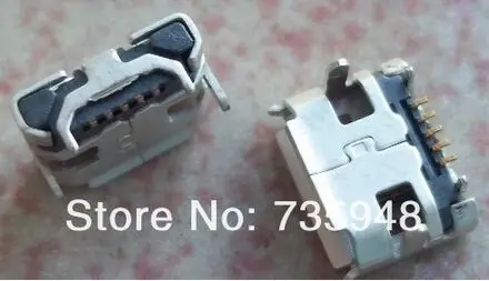100pcs Micro 5pin usb connector charging for Lenovo L-PAD A1-07 A390E A560E HuaWei C8600 C8500 U8150 U8800 C830 | Обустройство дома