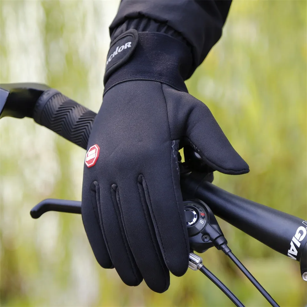 Перчатки для велоспорта, зимние перчатки, сохраняющие тепло, перчатки ручной работы, перчатки для катания на лыжах, верховой езды, альпинизма, перчатки для активного отдыха, перчатки N1 - Цвет: Черный