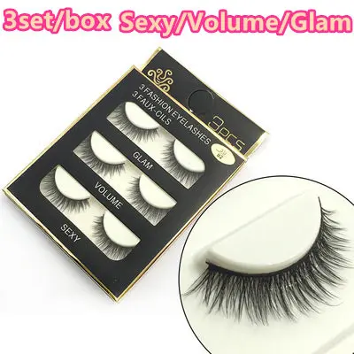 

3set Dropshipping 3D fashion false eyelash sexy volume glam Naturally lengthened manual Three styles make up