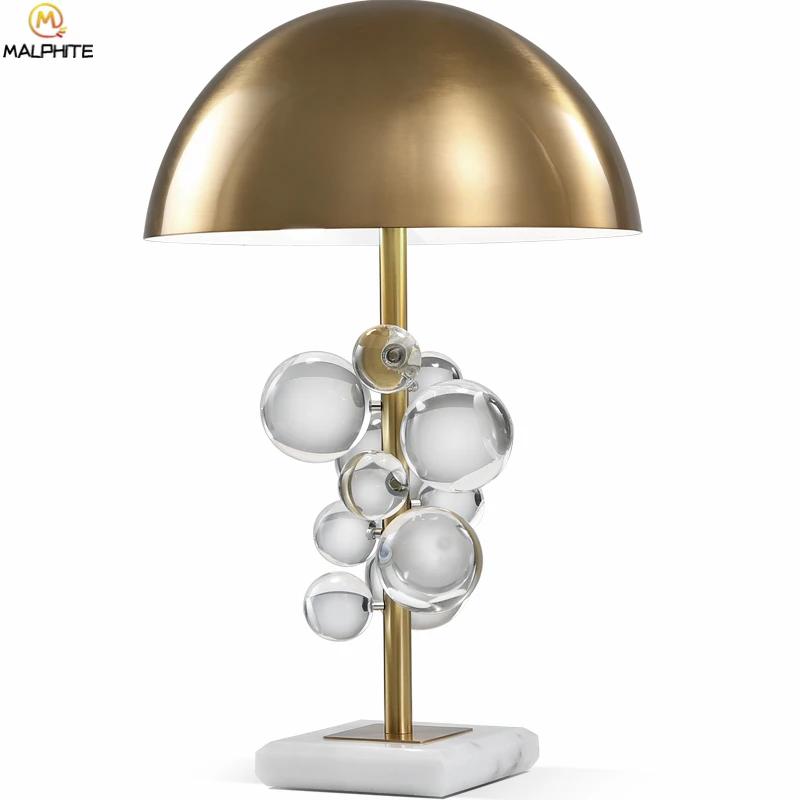 

Nordic Iron Table Light Modern Bedroom Living Room Glass Ball Table Light Home Decor Bedside Lamps Table Lighting Luminaria