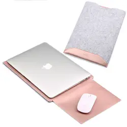 Шерсть фетр для Macbook Air Pro Retina 11 12 13 15 чехол ноутбука шерсть ПУ Macbook Pro 13 15 2017 2018 Air рукава
