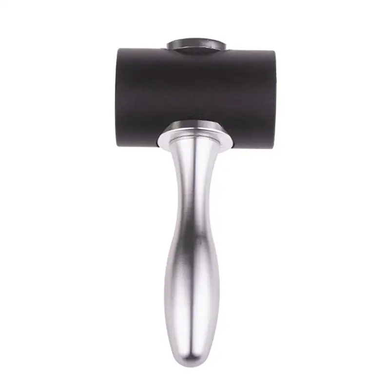

T Shape Hammer Leather Carving Printing Tool Nylon Hammer Household Carving Hammer DIY Use Hand Tools (Black+Silver)