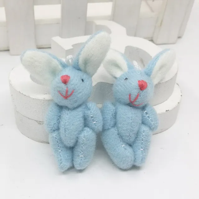 Us 6 5 4cm 1 6 Lovely Plush Bunny Rabbit Jewel Craft Baby Shower Decoration Bow Soft Toys 10pcs Blue In Stuffed Plush Animals From Toys