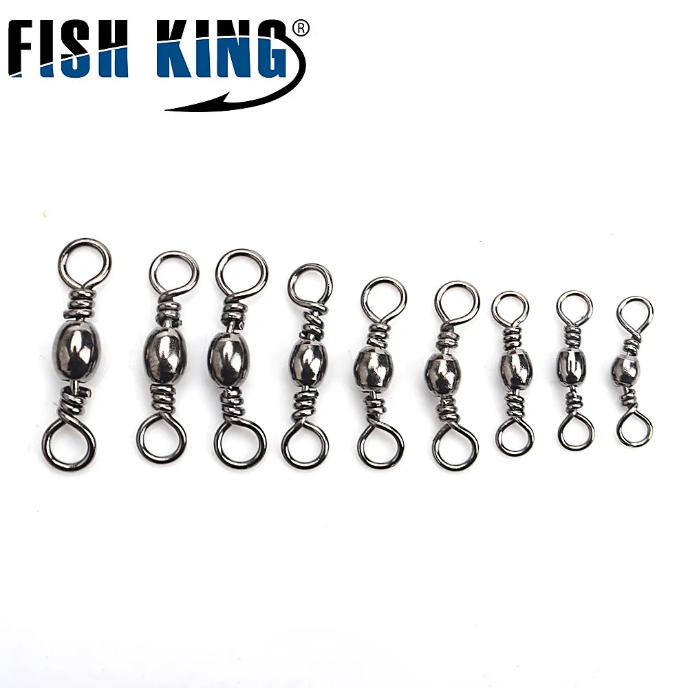 FISH KING 10 шт./лот 1 #2 #3 #4 #5 #6 #7 #8 #9 # рыболовная баррель из нержавеющей стали поворотный