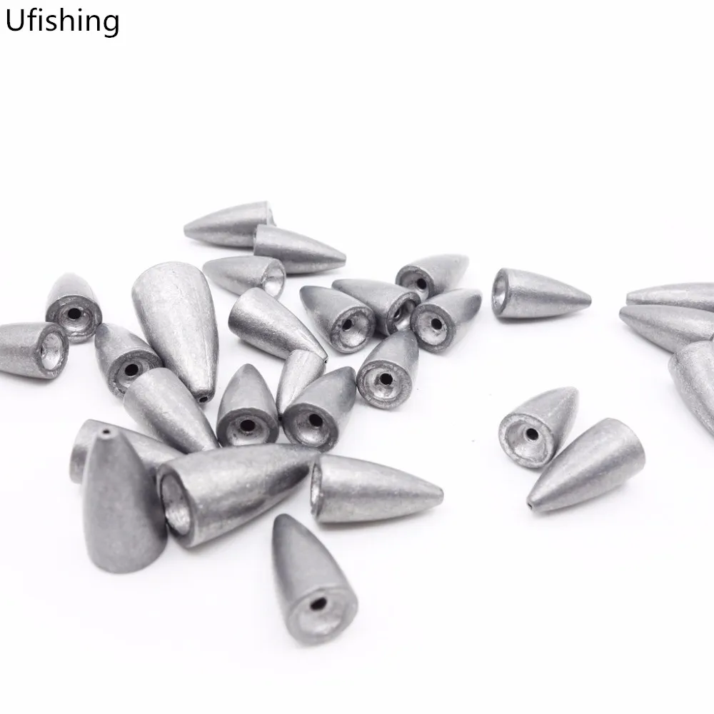 

Ufishing 20Pieces/Bag Lead Fishing Sinker Fishing Bullet Shaped Weights Casting Sinkers Weight 5g 7g 10g 14g 20g