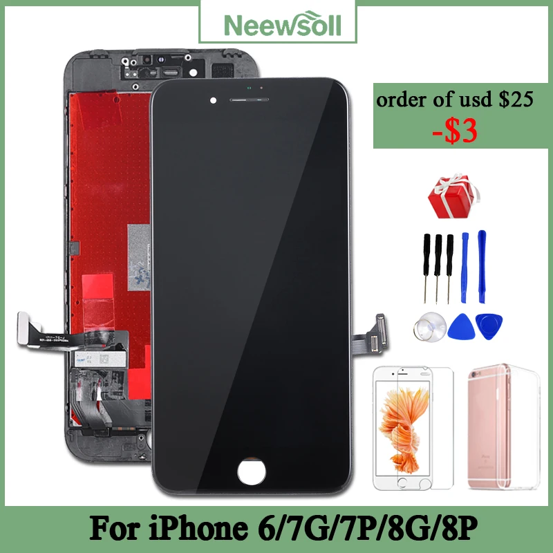 

Replacement LCD Display For iPhone 7 6S Screen Digitizer Assembly with Display Touch For iphone 8 7 plus LCD with Free Gifts